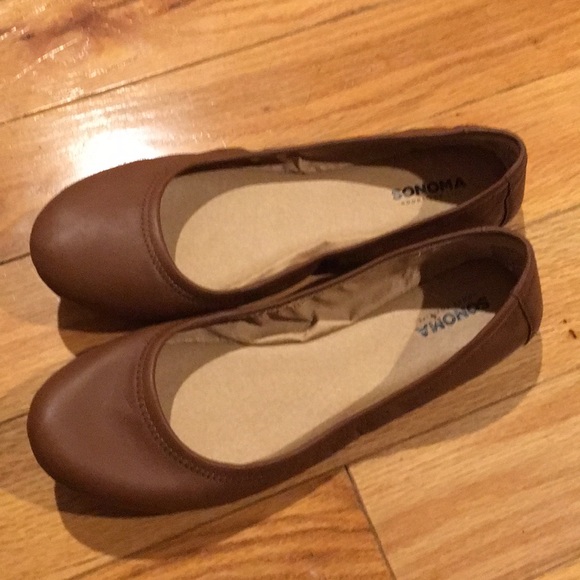 sonoma leather ballet flats